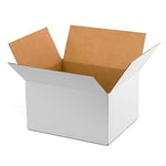 ONLY BOXES Lot de 20 boîtes en carton blanc dimensions intérieures 40 x 30 x 30 cm. Boîtes en carton avec rabats canal simple renforcé pour expédition, colis, déménagement, cadeau, AMA626