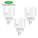 Tuya WiFi EU Plug,Smart Life,moniteur d'alimentation à distance,prise de courant,voix avec Alexa,Yandex,Alice,Google Home,20A - Type 3pcs WIFI 20A