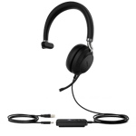 Yealink Uh38 Mono Teams Headset Kabel & Trådløs Kontor/callcenter Bluetooth Sort Sort