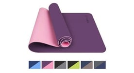 Tapis de yoga  tapis gym  couleur violet  183x61x0 6 cm  tapis de sol pour sport  fitness