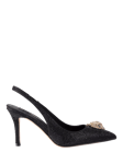 Kurt Geiger London Belgravia Embellished Stiletto Heel Slingback Court Shoes, Black