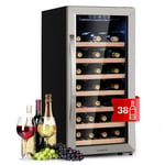 Wine Fridge Under Counter Refrigerator Drinks Cooler 94 L 38 Bottles LED Silver 