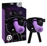 Chisa R.G.B Leather Look Strap-on Dildo Sex Harness with Purple G-spot Penis