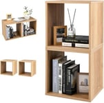 Lot de 2 Organisateurs de Rangement Décoratifs en Cube, Cubes de Rangement Empilables étagères de Rangement