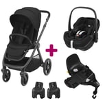 Maxi Cosi Pack poussette duo Oxford + coque Pebble 360 pro Essential Black base familyfix