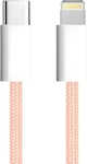 Cable Iphone Usb C, Chargeur Iphone [Certifié Apple Mfi], Nylon Tressé Rose, Cordon Usb C Charge Rapide, Connecteur Lightning, Ultra Durable, Pour Iphone 14/13/12.., Ipad, Airpod, (1m), 600410