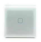 Panneau d'interrupteur double mural tactile moderne avec prise et port USB et USB-C WiFi, couleur blanche (un interrupteur WiFi)