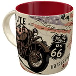 Nostalgic-Art Tasse à café rétro, Route 66 Bike Map – Idée de cadeau pour fans de moto, en céramique, Design vintage, 330 ml