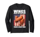 Wings Finger Lickin' Good USA American Flag Patriotic Long Sleeve T-Shirt