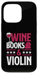 Coque pour iPhone 13 Pro Livres sur le vin et le violon rouge