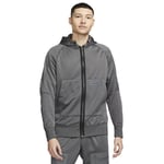 Men’s Nike Air Max Full Zip Hoodie Poly Fleece Grey Black Size Large DC2556 068