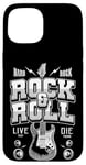 Coque pour iPhone 15 Chemises Rock & Roll, I Love Rock Music, Rock & Roll Freedom