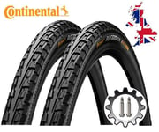 2 Continental Tour Ride 26 x 1.75 Wired Bike Tyres & Presta Tubes