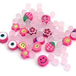 Hobby and Crafting Fun Pärlor Happy Katsuki Smileys - 60 delar Rosa