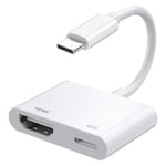 USB-C til HDMI + USB-C-adapter med høj opløsning