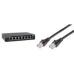 NETGEAR GS308-300PES Switch Ethernet 8 Ports Métal Gigabit (10/100/1000) & Amazon Basics Câble réseau Ethernet RJ45 catégorie 6-3 m - 5 câbles