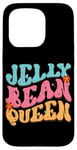 Coque pour iPhone 15 Pro Jelly Bean Queen Groovy Lettrage Vibes