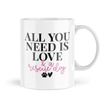 Tongue in Peach Pet Owner Mugs | All You Need is Love and A Rescue Dog Mug | Novelty Mug Tea Coffee Friend Puppy Cat Kitten Fur Baby Mum Grandma | MBH2078