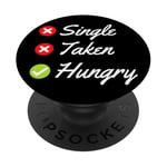 Célibataire, affamé, drôle, amateur de nourriture pour la Saint-Valentin PopSockets PopGrip Adhésif