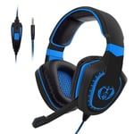 AH28 blue Casque de jeu Bruit Isolant Overear Casque avec Micro. Contrôle Du Volume Bass Surround Jeu Vidéo pour PC PS4 PS5 XBOX ""Nipseyteko