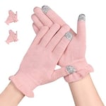 AovYoo 2 Pairs Cotton Gloves for Eczema, Moisturising Gloves Dry Hands Touchscreen, SPA, Hand Care, Eczema Gloves for Women Men (M)