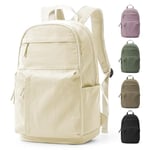 HYC00 Sac à Dos Femme Sac à Dos Scolaire Fille Collège Ado Sac Ecole Sac à Dos Scolaire Lycée Sac à Dos Unisexe Loisir Backpack Sac à Dos Ordinateur Portable 15.6 Pouces Femme sac à Dos Voyage,Beige