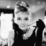 Audrey Hepburn (Breakfast at Tiffany's B&W 85 x 85 cm Toile Imprimée