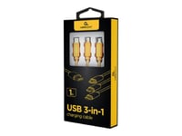 Gembird Cc-Usb2-Am31-1M-G - Usb-Kabel - Usb (Hane) Till Mikro-Usb Typ B, Lightning, 24 Pin Usb-C (Hane) - 1 M - Guld