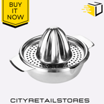 Apollo Stainless Steel Silver Citrus Juicer Durable, Easy to Use Manual Lemon