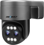 2.5K Wifi Caméra De Surveillance Extérieure Avec Poe, Double-Objectif 2.4/5Ghz Bi-Band Ip 4Mp Cctv Avec 12X Zoom Hybrid, Détection Humaine/Véhicule Nocturne Couleur Suivi Automatiq[CAM07377]