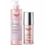 Eucerin Anti-Pigment Cleansing Gel 200ml & Dual Face Serum 30ml for Pigmentation and Dark Spots Bundle