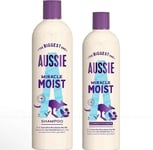 Aussie Miracle Moist Set | Macadamia Nut Oil Shampoo (675ml) & Conditioner (470m