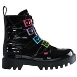 Kickers x Confetti Crowd Kizzie Higher Womens Black Boots Leather - Size UK 8