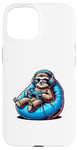 iPhone 15 Sloth Gamer with Headphones and Controller Case