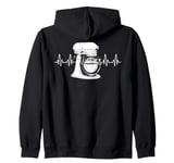 baking dough cute vintage mixer heartbeat pastry bake lovers Zip Hoodie