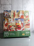 Corner Piece Christmas Puzzle 500 Piece Postcards from Santa by Marcello Corti