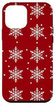 Coque pour iPhone 12 mini Cute White Snowflake Pattern For Women Red Christmas