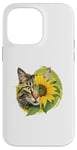 Coque pour iPhone 14 Pro Max Chat mignon jaune assis parfum tournesol papillon