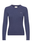 GANT Stretch Cotton Cable C-Neck Marinblå