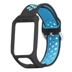 Ixkbiced Replacement Two-Color Silicone Wrist Strap Watchband Bracelet for Tomtom Runner 3/Adventurer/Golfer 2/Runner 2 Cardio/Spark 3 Music Smart Watch Accessories