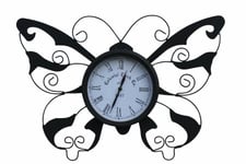 Butterfly Design Decorative Garden Clock Outdoor or Indoor Use.