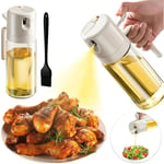 Dolaso - Spray Huile Cuisine Air Fryer 550ml, Pulverisateur Huile Cuisine Verre 2 in 1, Vaporisateur Huile Cuisine avec une Pinceau Cuisine, Spray