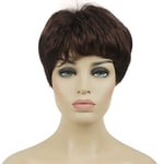 Lydell 6" Women Wigs Short Curly Hair Synthetic Full Wig Dark Auburn