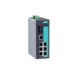 MOXA Industrial Unmanaged Ethernet Switch with 6 10/100BaseT(X) Ports, 2 Multi-Mode 100BaseFX Ports, St Connector, -40 to 75°C