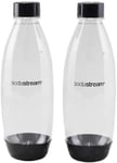 SodaStream 1 Litre Slim Reusable Dishwasher Safe Water Bottles Pack of 2 for Spi