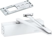 Blanc Ts 2000 V Bc Ferme-Porte Pour Portes À Un Vantail Jusqu'À 1250 Mm De Largeur Avec Armature Et Plaque De Montage / Set 3 En 1, Blanc