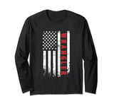 US Wrangler-Profession Independence Day Red Line USA Flag Long Sleeve T-Shirt