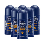 6 x 50ml Nivea Men Stress Protect Roll On Anti-Perspirant Deodorant