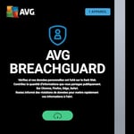 AVG BreachGuard 2024 - Protection des Données Confidentielles en Ligne contre les Fuites de Données | 1 appareil | 1 An | PC | Code d'activation PC - envoi par email