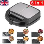 6-IN-1 Sandwich Waffle Maker Panini Grill Machine Electric Deep Fill Toastie UK